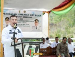 Antusiasme Warga Saat Bupati Dendi  Ramadhona ResmikanJembatan Way Buah Kecamatan Way Ratai