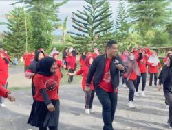Ratusan Ibu -Ibu Ikuti Senam Sehat Yang Digelar Relawan Ganjar Lampung Selatan