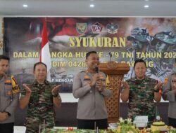 Saat Kapolres Tulang Bawang Beri Kejutan Dandim 0426/TB di HUT TNI ke-79