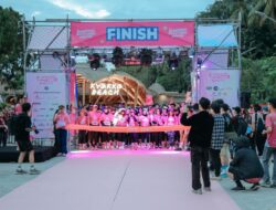 Kampanye Peduli Kanker Payudara Warnai Pinktober Run 2025 di kawasan wisata Kyokko Beach & Resto Pesawaran