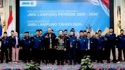 Sekdaprov Lampung Hadiri Pelantikan JMSI, Tekankan Peran Media Berkualitas