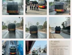 Kurangi Dampak Abu Vulkanik, Satbrimob Polda Lampung Lakukan Penyemprotan Jalan Protokol